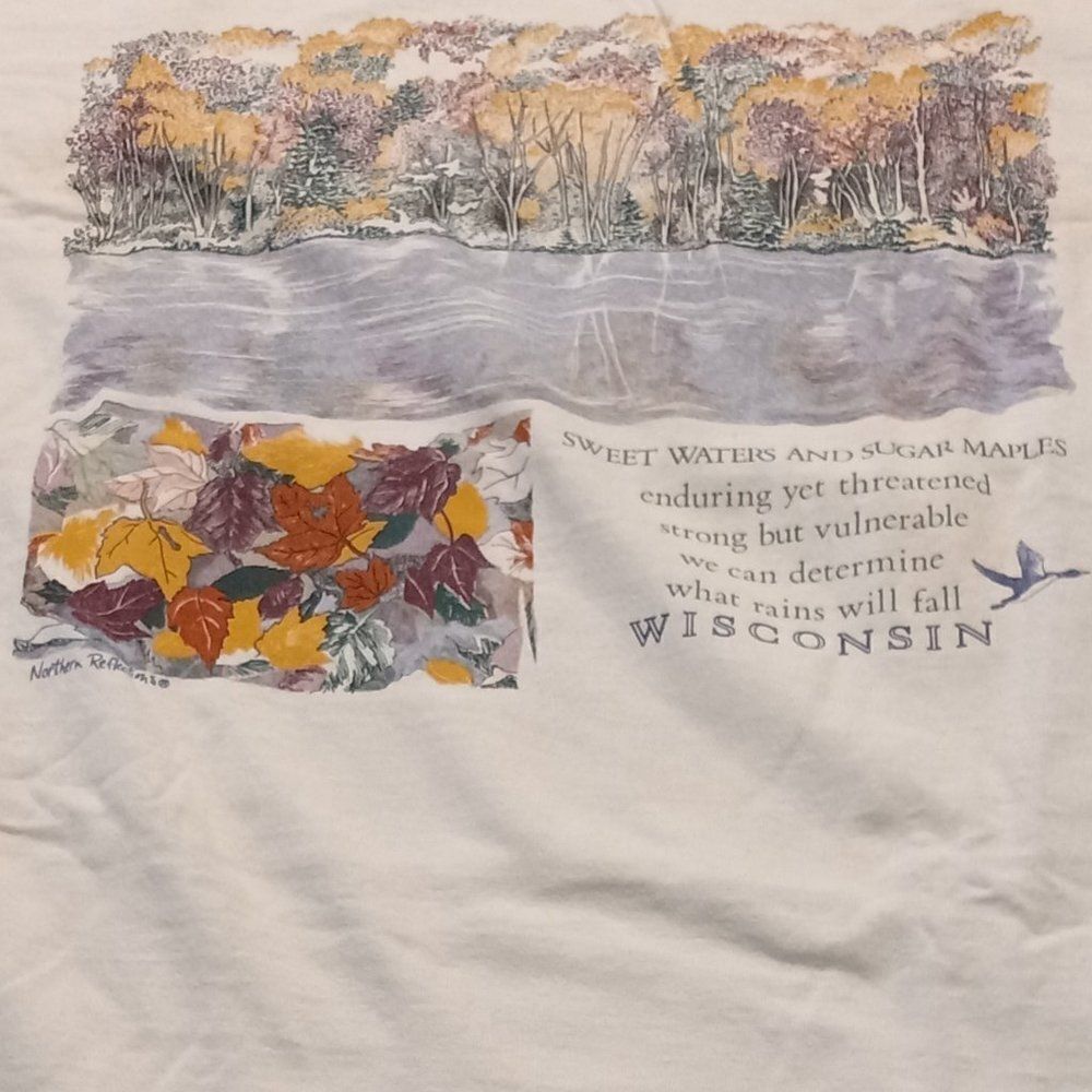 Vintage Northern Reflections Fall leaves and Verse Graphic T-shirt